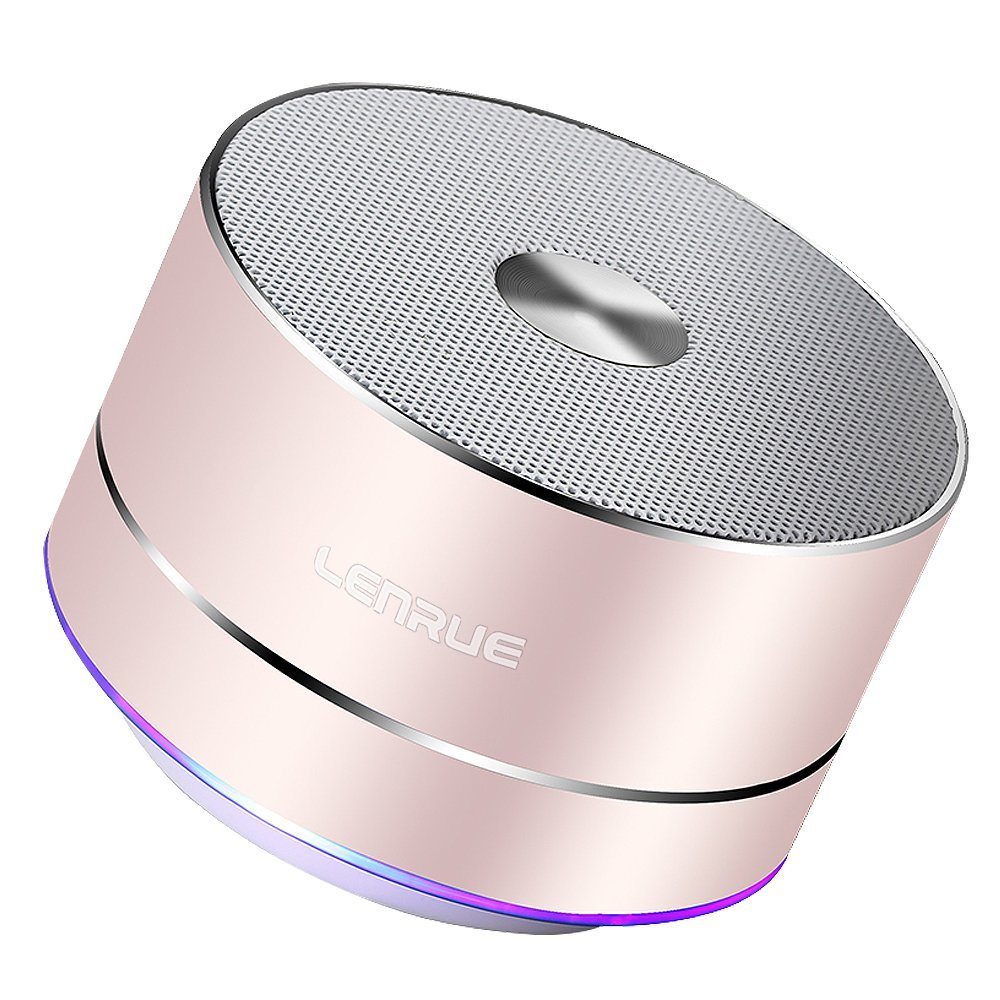 Portable Wireless Bluetooth Speaker with BuiltinMicRose Gold (LENRUE